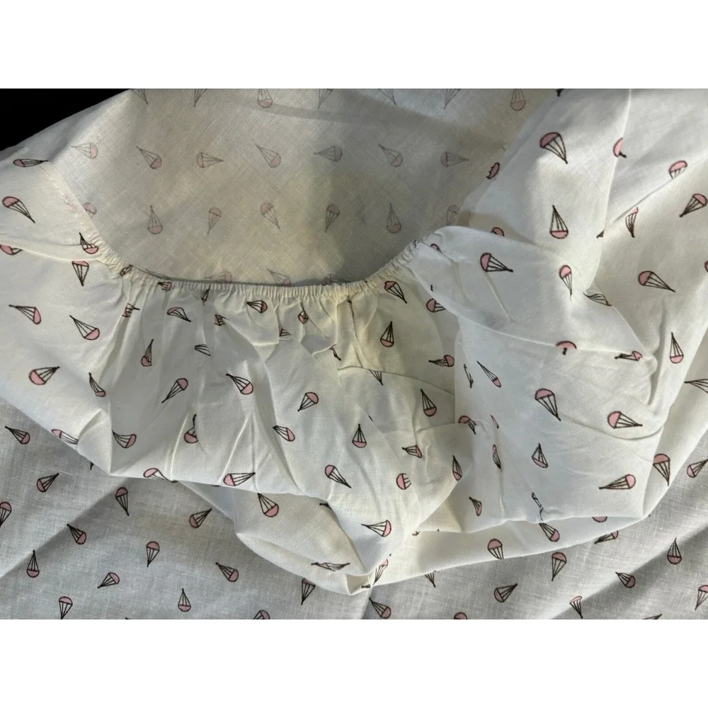 1940s Military Paratrooper Childrens Twin Fitted Sheet Pillow Sham Parachute